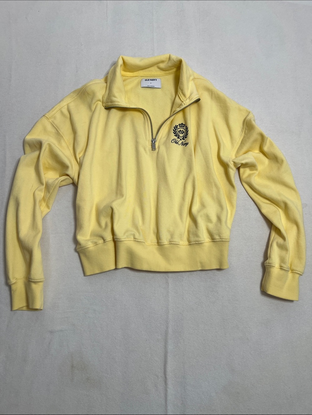 Old Navy Lemon Yellow Quarter-Zip Sweatshirt